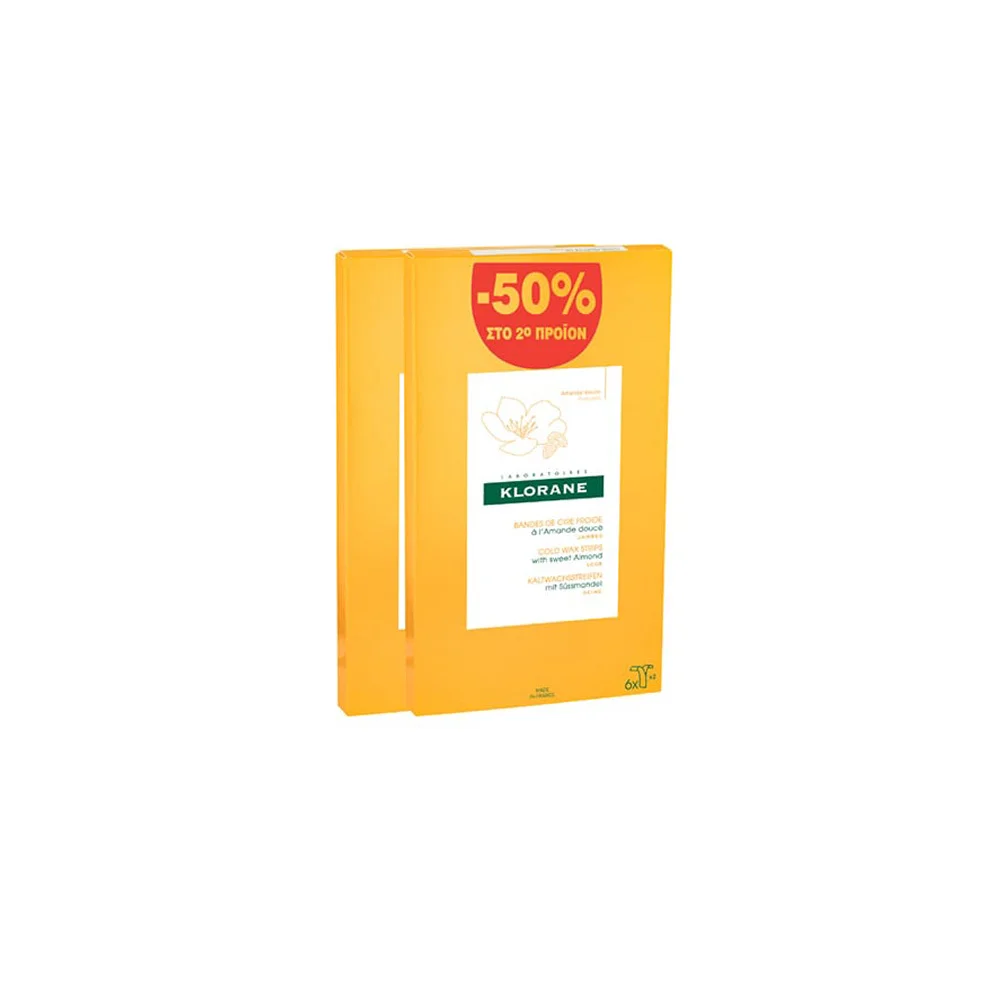 Klorane Promo (-50% Στο 2ο Προϊόν) Cold Wax Strips Ταινίες Αποτρίχωσης Για Πόδια 2 x 6 τεμάχια