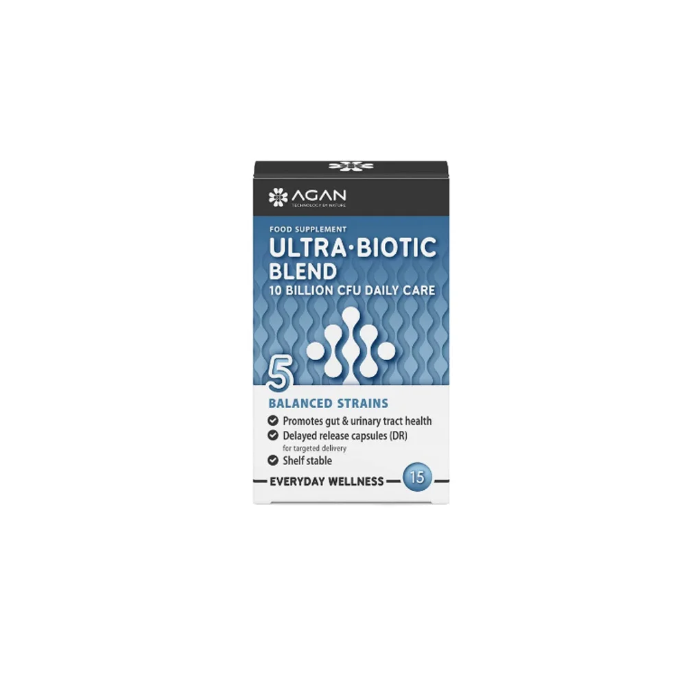 Agan Ultra-Biotic Blend 10 Billion Συμπλήρωμα Διατροφής Προβιοτικών 15 κάψουλες βραδείας αποδέσμευσης