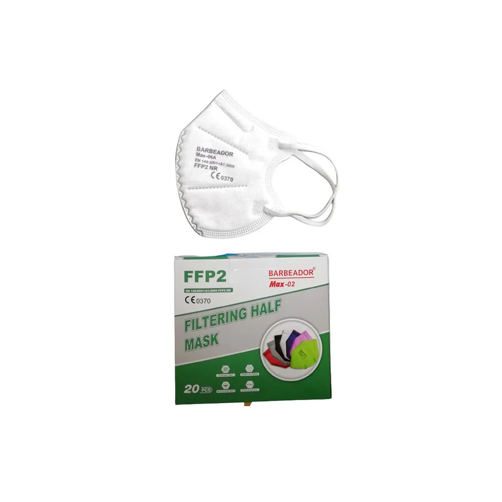 Barbeador Max-02 Filtering Half Mask FFP2 Mask White 20 pieces