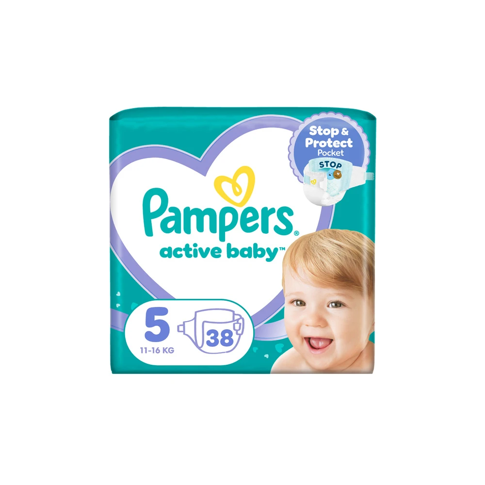 Pampers Active Baby Diapers Size 5 (11-16kg) 38 diapers