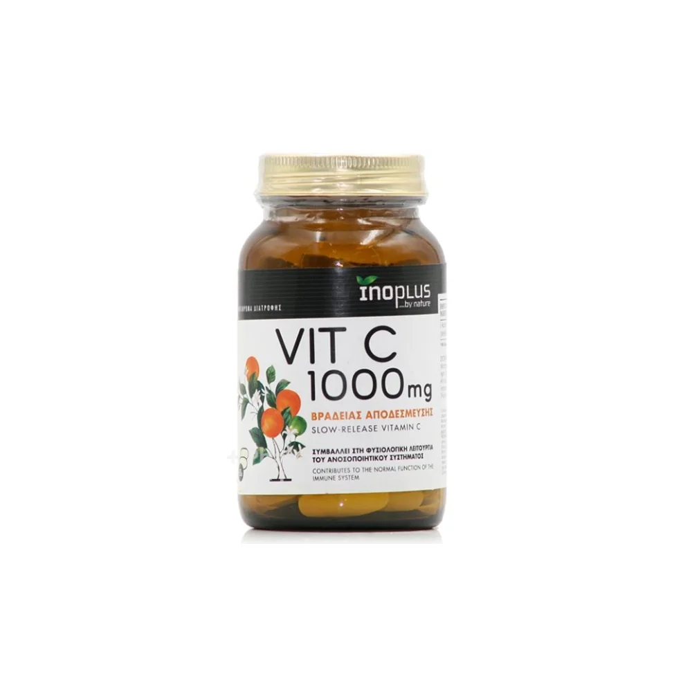 InoPlus Vit C 1000mg Συμπλήρωμα Διατροφής Για Την Ενίσχυση Της Λειτουργίας Του Ανοσοποιητικού 60 ταμπλέτες