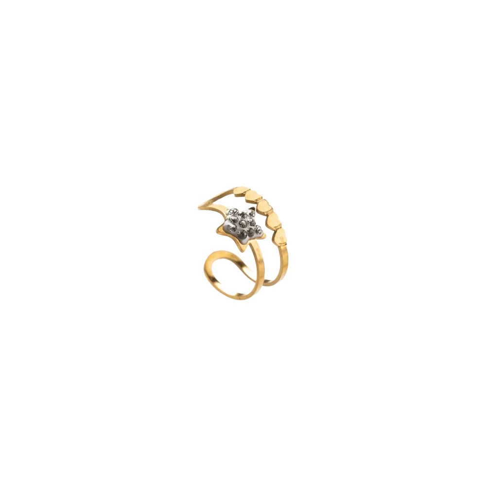 InoPlus Borghetti Ear Cuff Earrings Oro Double Star 1 pair 