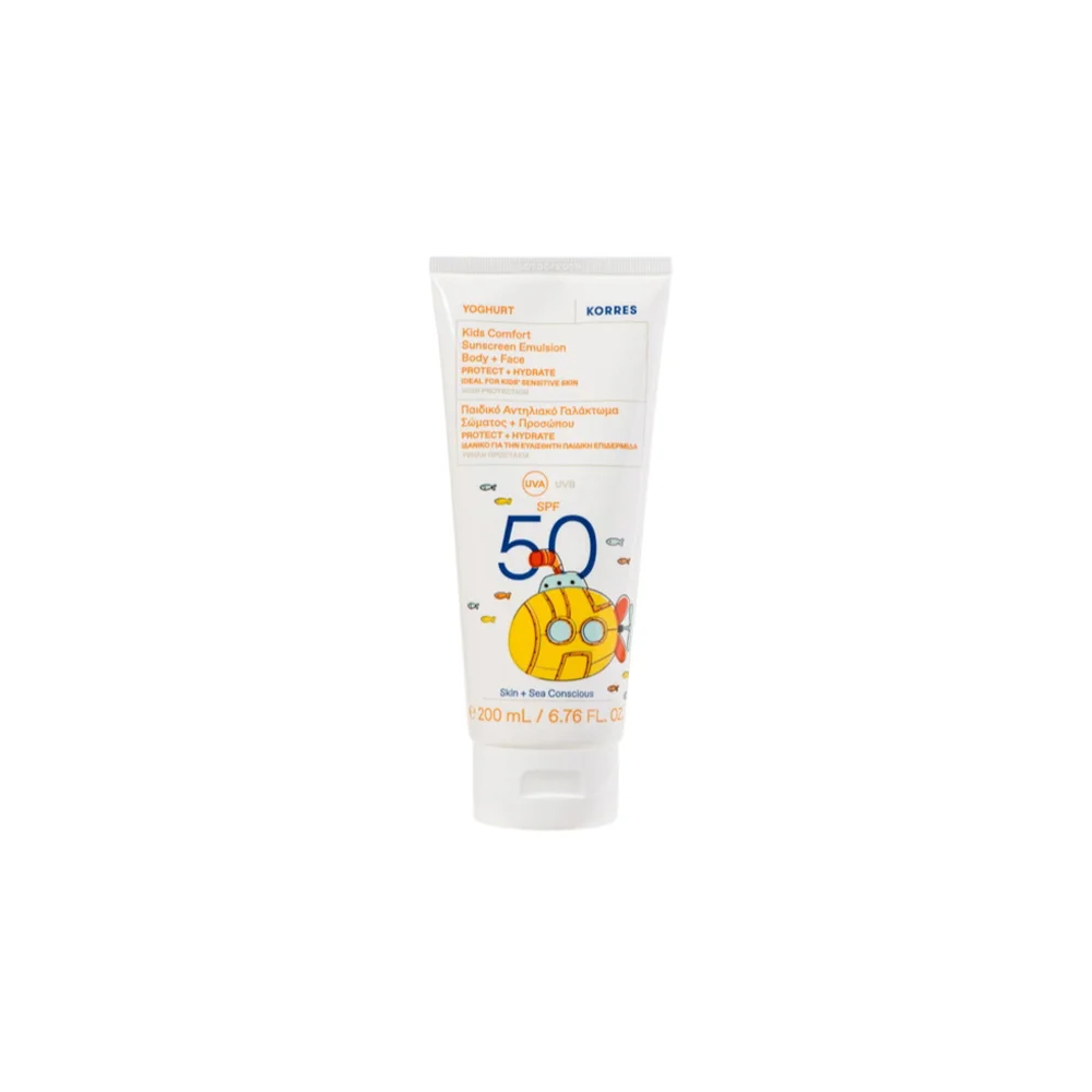 Korres Yoghurt Kids Comfort Sunscreen Emulsion Body & Face SPF50 200ml