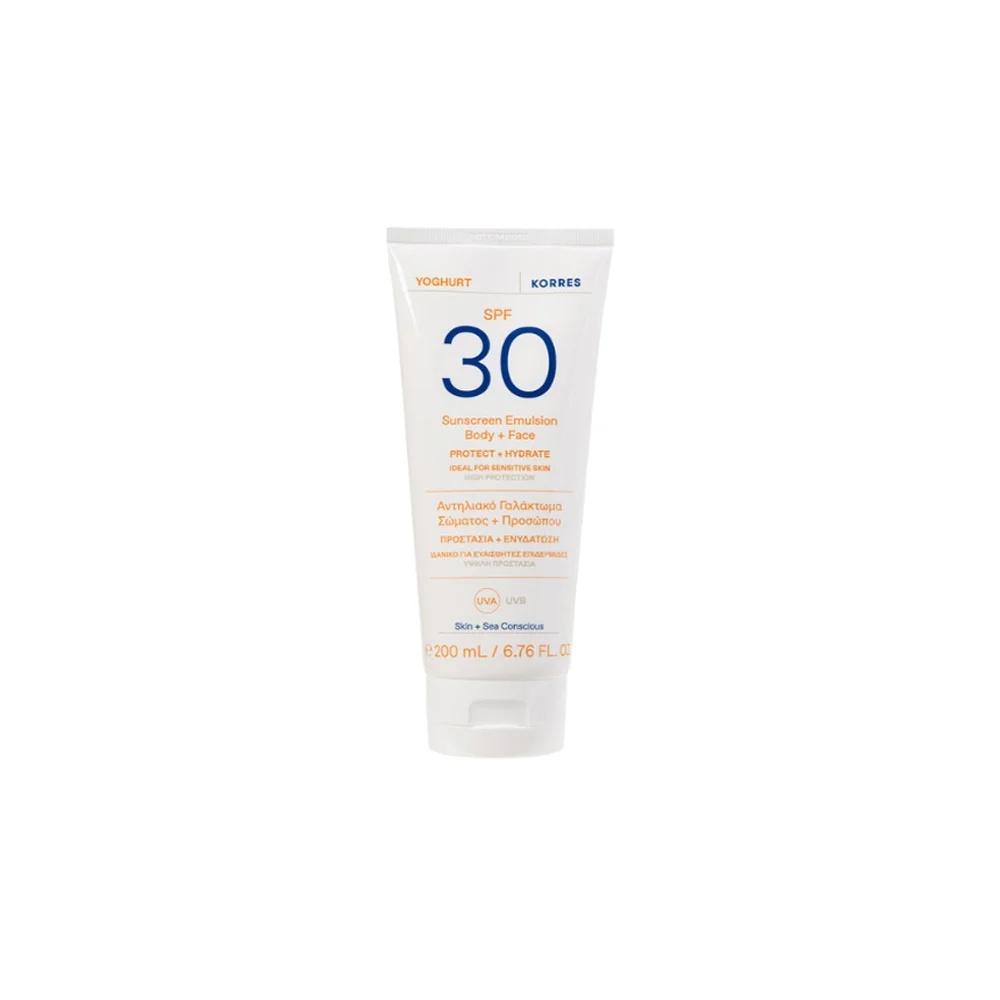 Korres Yoghurt Sunscreen Emulsion Body & Face SPF30 200ml