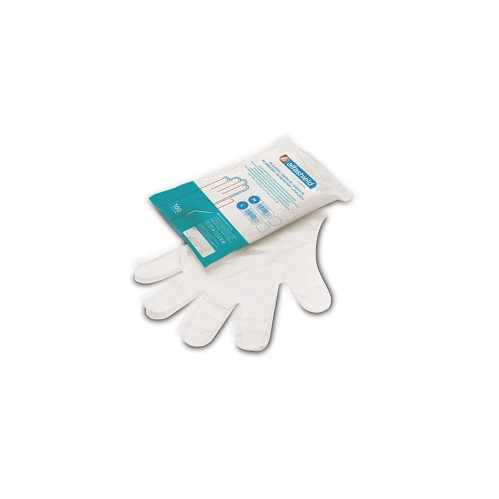 Alfashield Polyethylene Gloves PE Medium 100 pieces