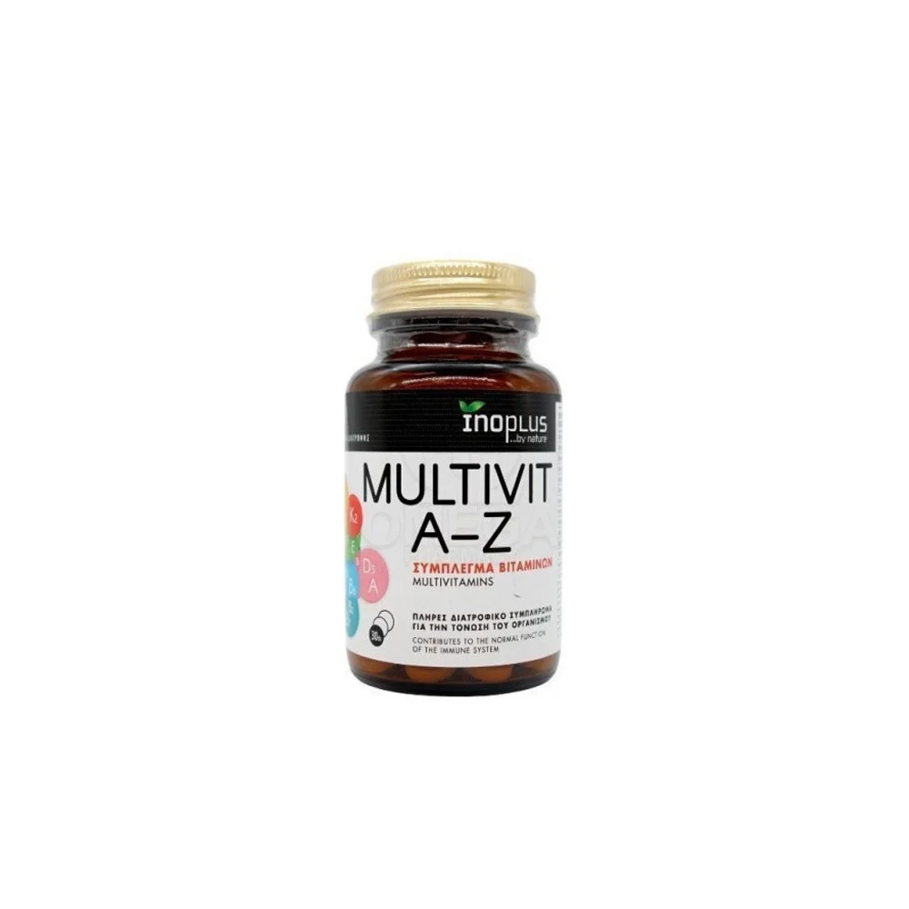 InoPlus Multivit A-Z Διατροφικό Συμπλήρωμα Με 13 Βιταμίνες 30 κάψουλες