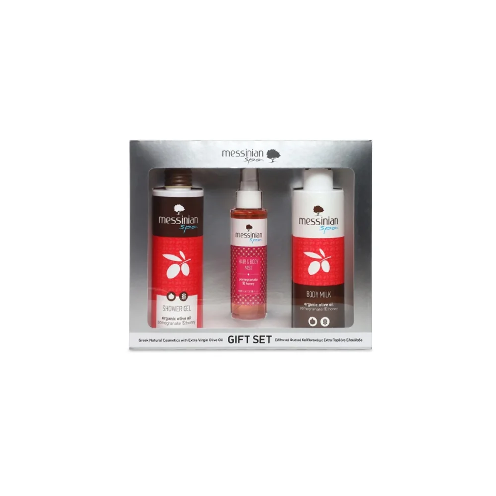Messinian Spa Promo Pomegranate & Honey Shower Gel 300ml & Body Milk 300ml & Hair and Body Mist 100ml