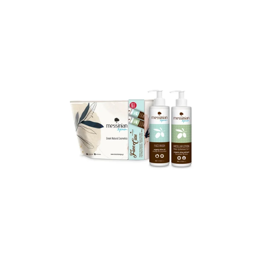 Messinian Spa Promo Micellar Make Up Remover Cucumber Aloe 300ml & Face Wash Cucumber & Orange 300ml