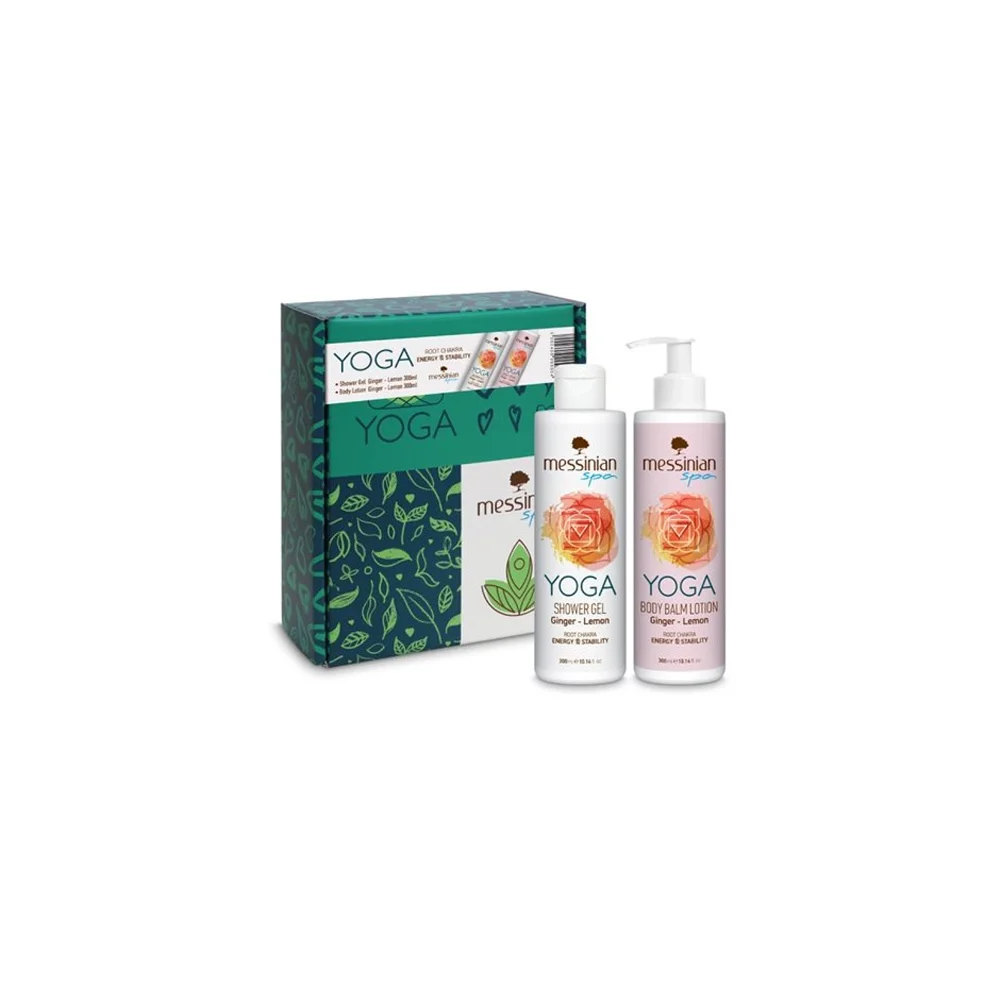 Messinian Spa Promo Yoga Root Chakra Ginger & Lemon Shower Gel 300ml & Body Lotion 300ml