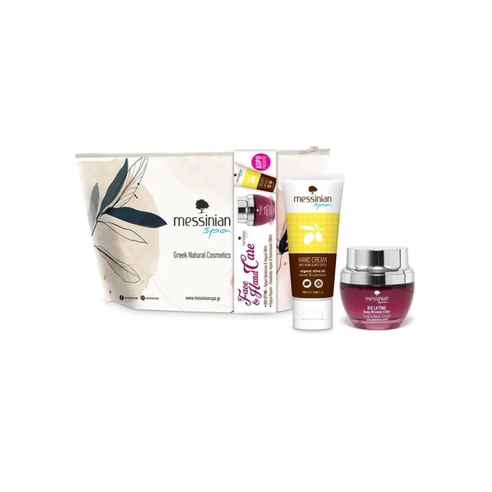 Messinian Spa Promo Bio Lifting Face Cream 50ml & Hand Cream Lemon Calendula 300ml