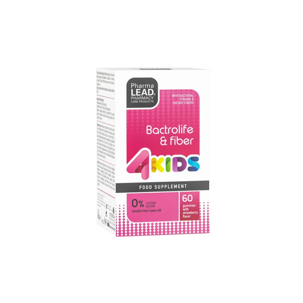 Pharmalead Bactrolife & Fibre 4Kids Συμπλήρωμα Διατροφής Προβιοτικών Για Παιδιά 60 ζελεδάκια