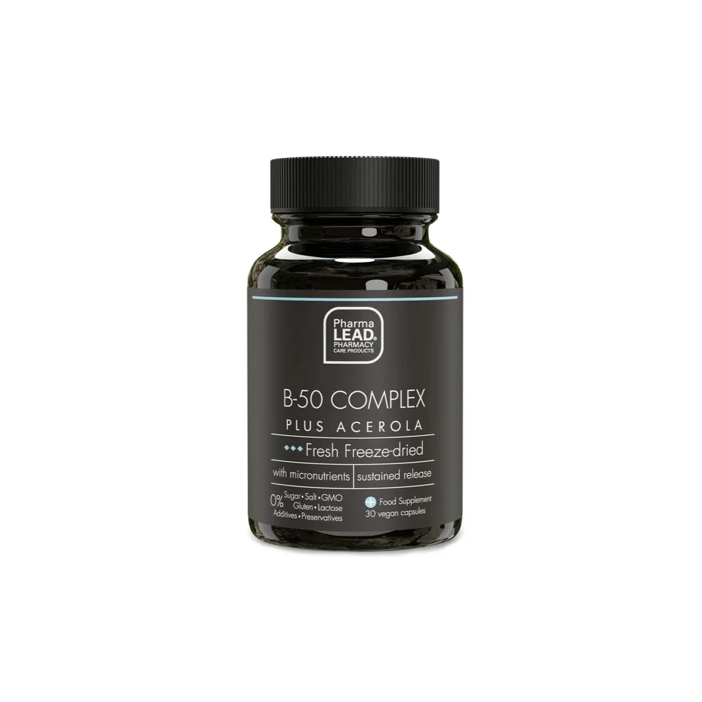 Pharmalead Black Range B 50 Complex Plus Acerola Συμπλήρωμα Διατροφής Για Πνευματική & Σωματική Απόδοση 30 φυτικές κάψουλες
