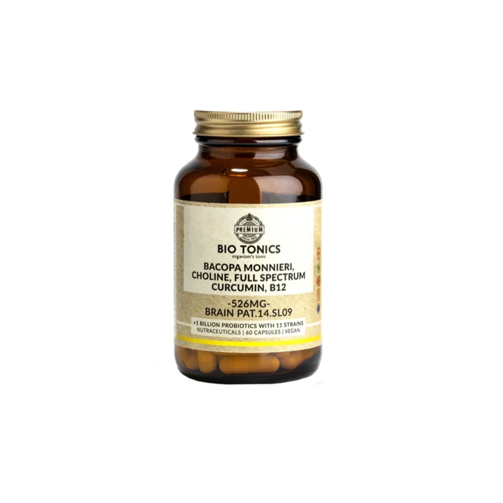 Bio Tonics Bacopa Monnieri Choline Full Spectrum Curcumin B12 Συμπλήρωμα Διατροφής 60 κάψουλες