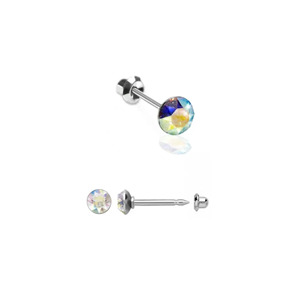 Inverness Earrings Made Of Niobium Crystal 4mm 1 pair 