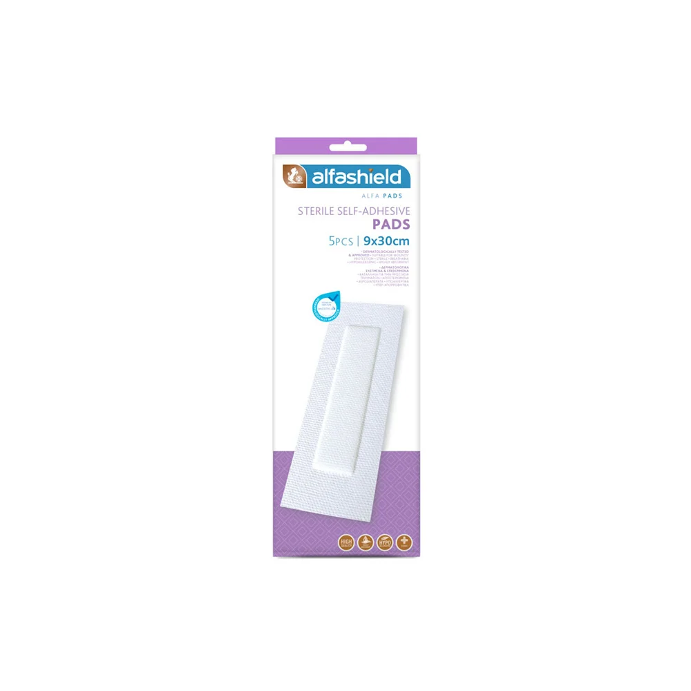Alfashield Alfa Pad Sterile Self Adhesive Pads (9x30cm) 5 pieces