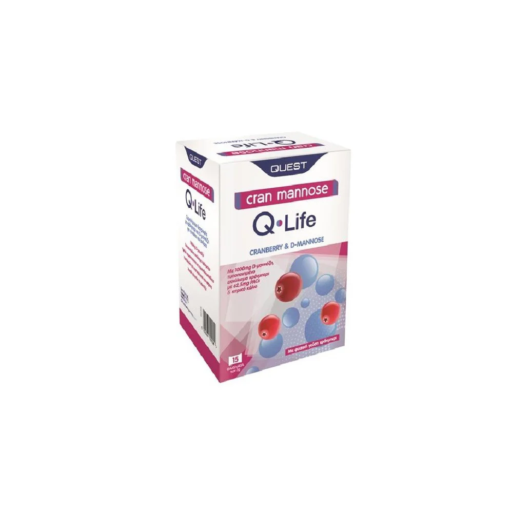 Quest Q-Life Cran Mannose Food Supplement For Urinary Symptoms 15 sachets