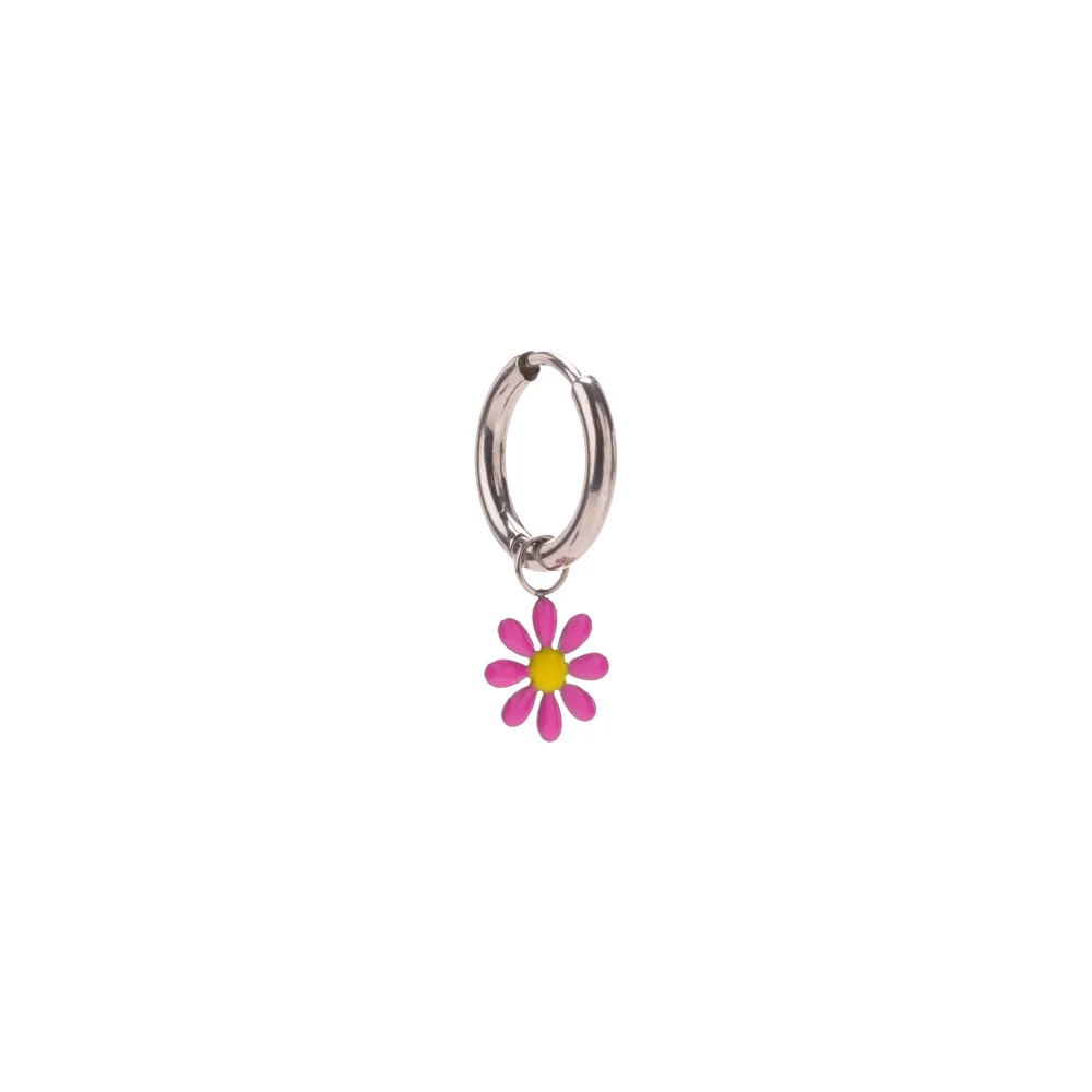 InoPlus Borghetti Hoop Earrings Acciaio Margherita Fuchsia 1 pair