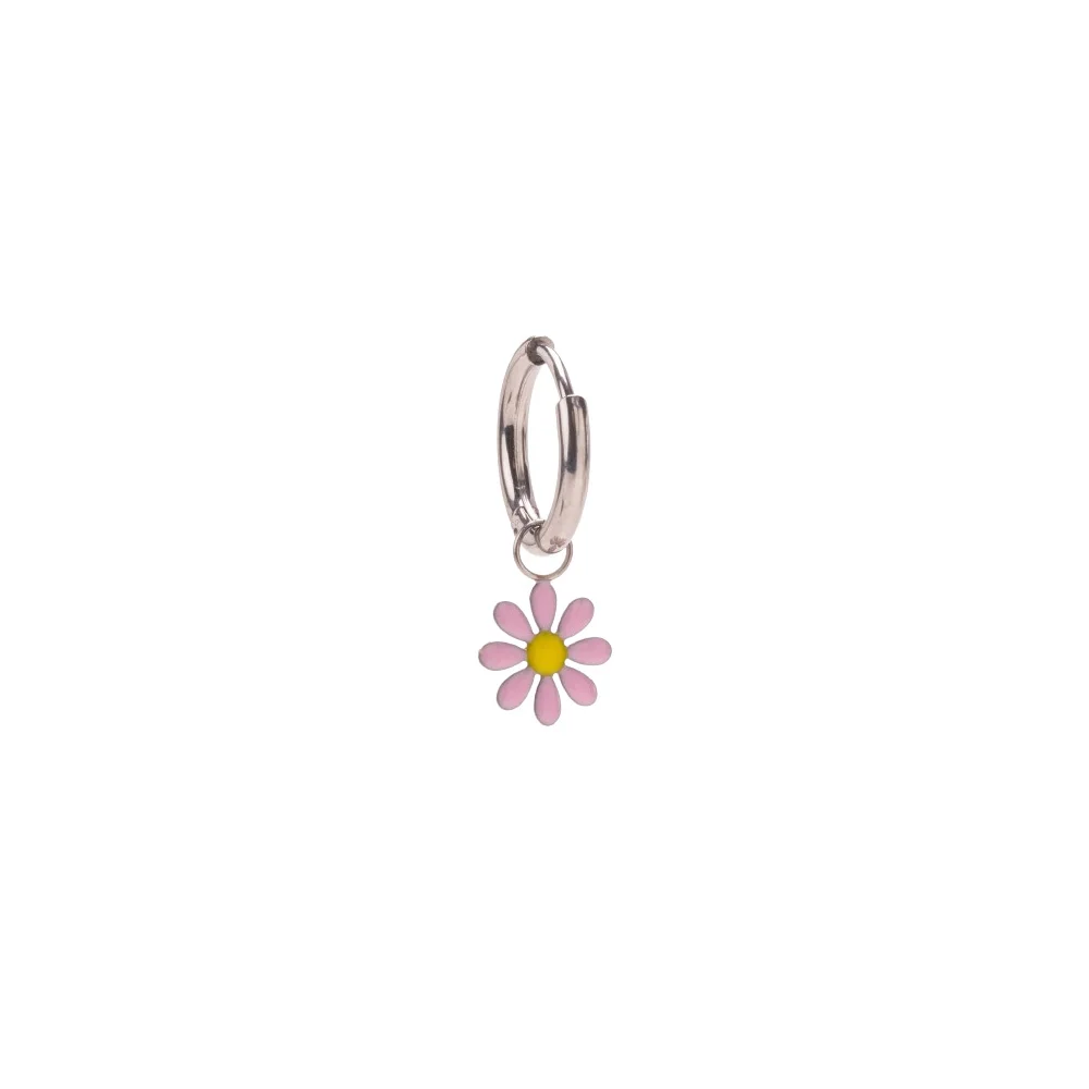 InoPlus Borghetti Hoop Earrings Acciaio Margherita Pink 1 pair