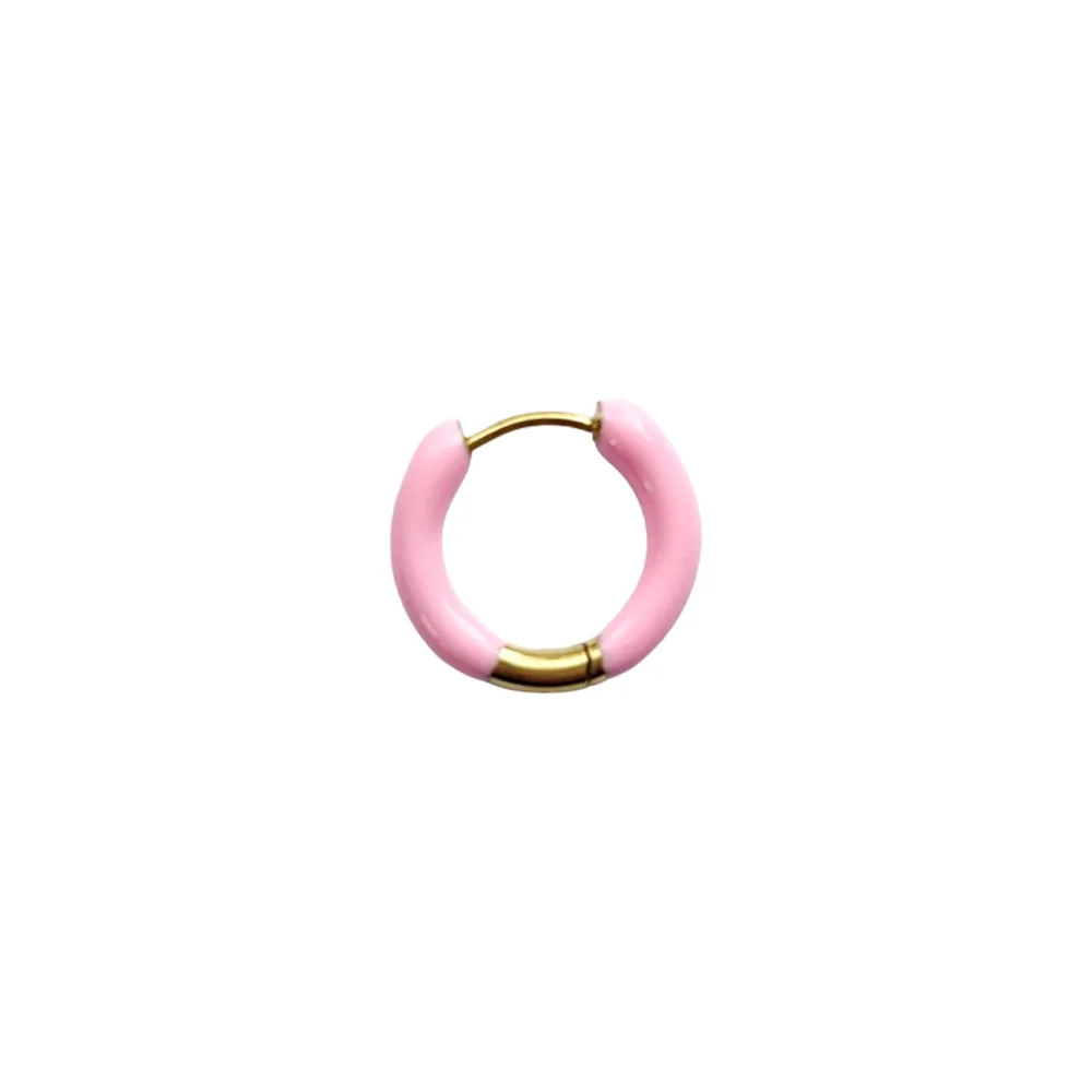 Inoplus Borghetti Earings Hoop Gold Pink 1 ζευγάρι
