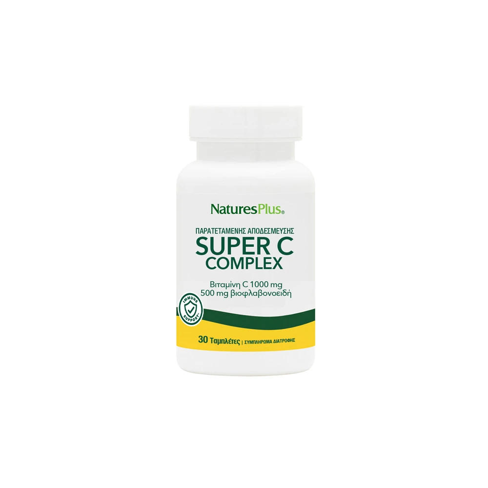 Natures Plus Super C Complex 1000mg Βιταμίνης C Με Rose Hips 30 ταμπλέτες