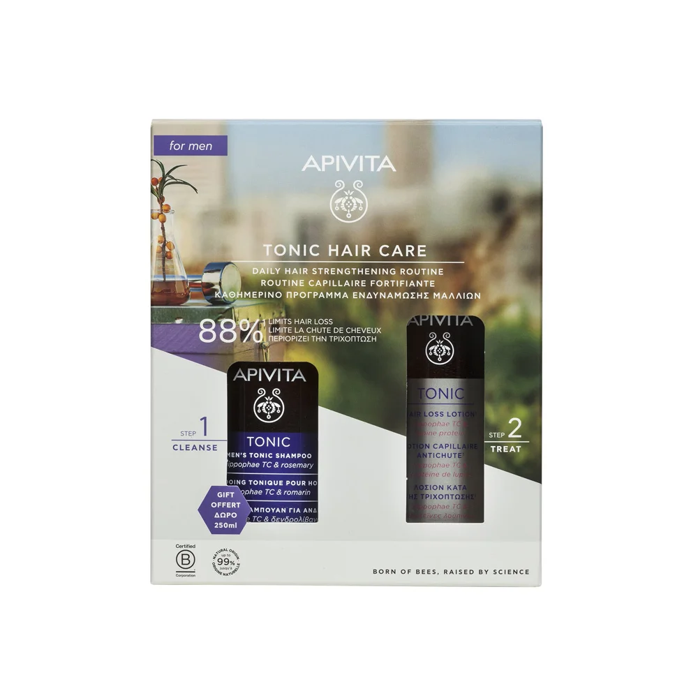 Apivita Promo Hair Loss Men Tonic Hair Care Tonic Lotion 150ml & Gift Tonic Shampoo 250ml