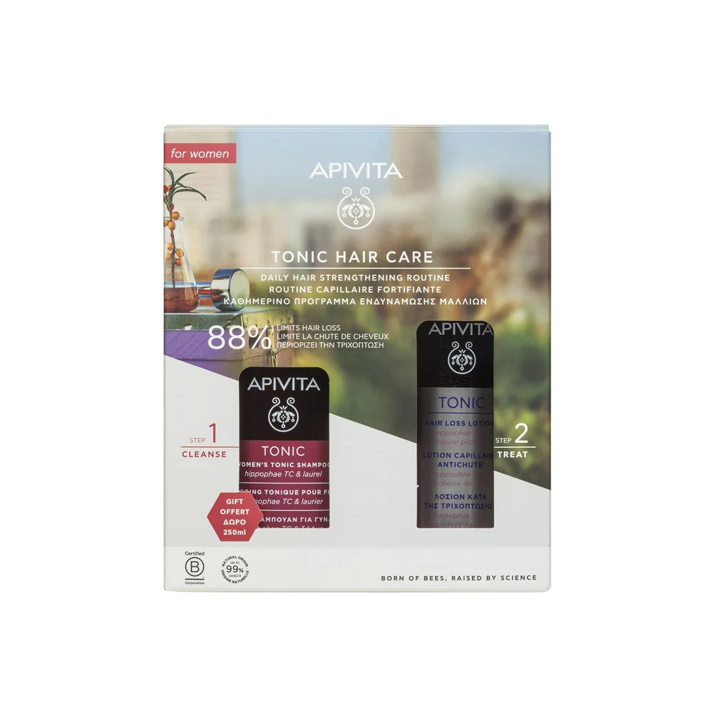 Apivita Promo Tonic Hair Care Hair Loss Women Tonic Lotion 150ml & Gift Tonic Shampoo 250ml