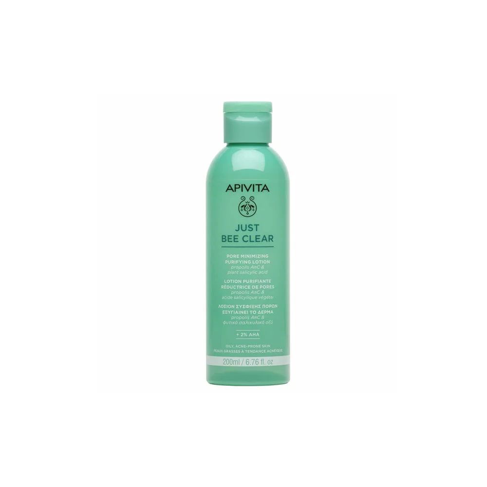 Apivita Just Bee Clear Pore Minimizing Purifying Lotion With Propolis AmC & Plant Salicylic Acid 200ml