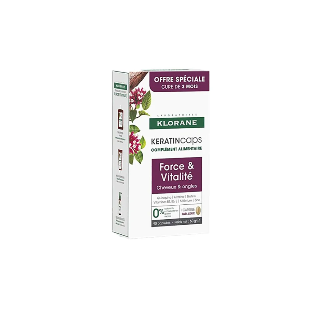 Klorane Keratin Caps Συμπλήρωμα Διατροφής Για Μαλλιά & Νύχια 90 κάψουλες