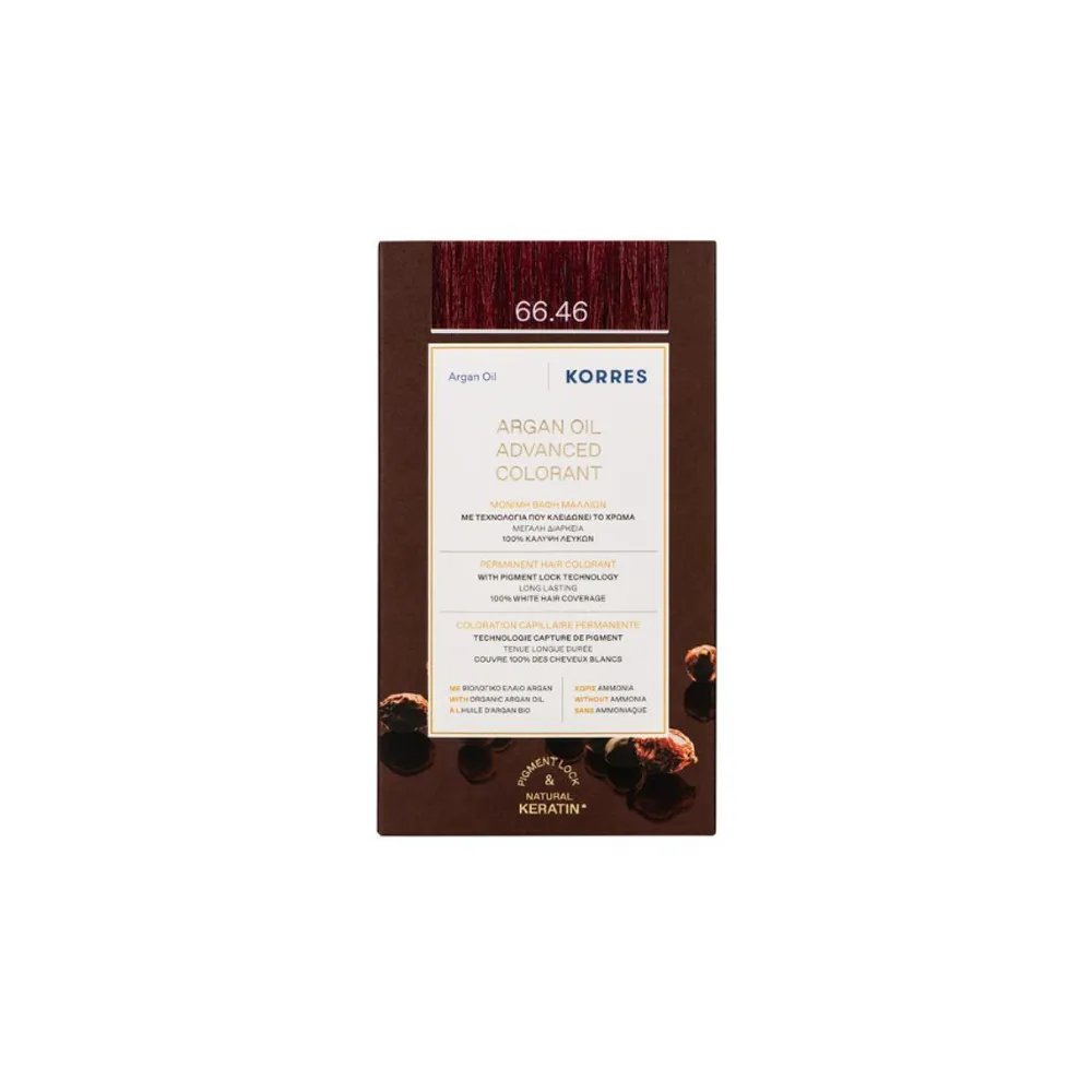 Korres Argan Oil Advanced Colorant 66.46 Έντονο Κόκκινο Βουργουνδίας Βαφή Μαλλιών 1 τεμάχιο