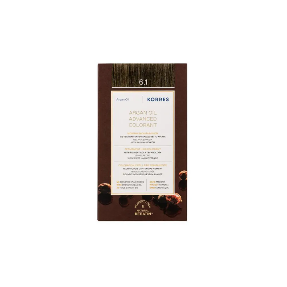 Korres Argan Oil Advanced Colorant 6.1 Ash Dark Blonde 1 piece
