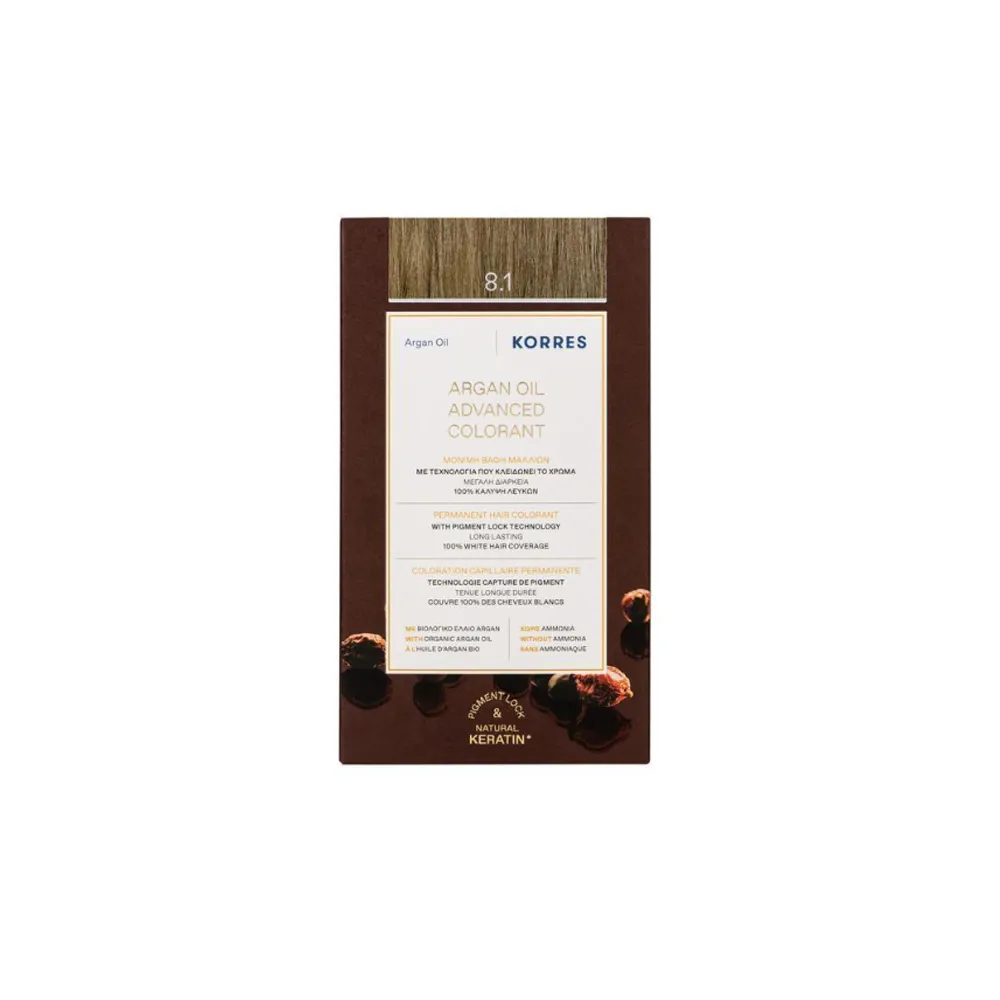 Korres Argan Oil Advanced Colorant 8.1 Ash Light Blonde 1 piece