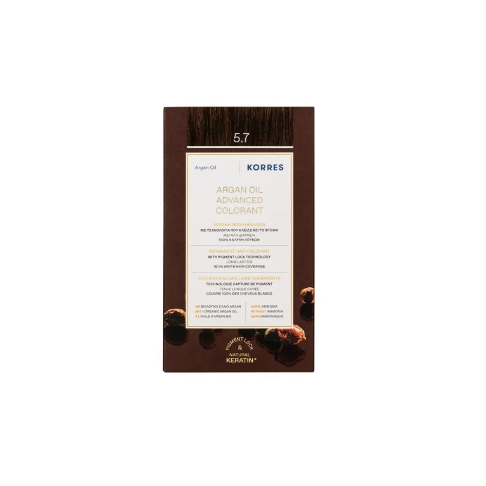 Korres Argan Oil Advanced Colorant 5.7 Σοκολατί Βαφή Μαλλιών 1 τεμάχιο