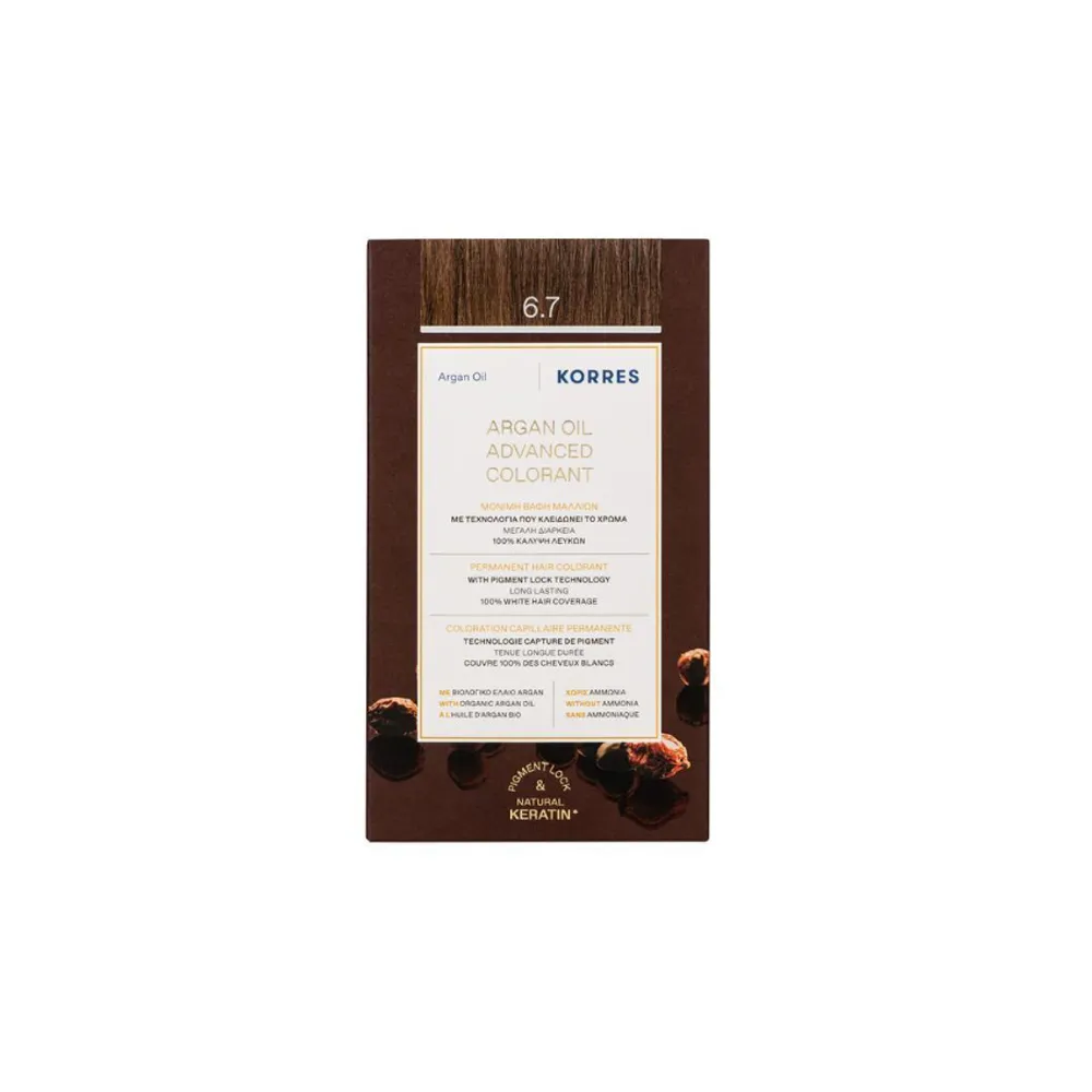 Korres Argan Oil Advanced Colorant 6.7 Κακάο Βαφή Μαλλιών 1 τεμάχιο