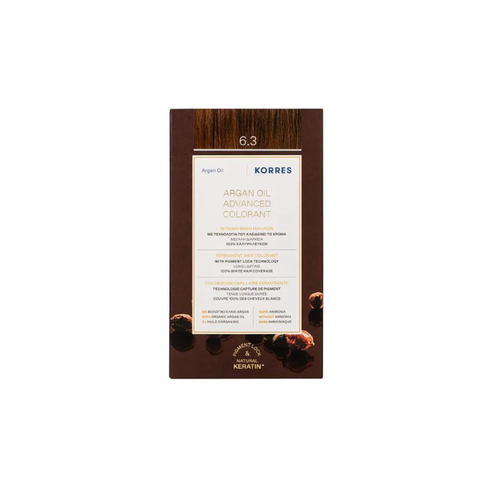 Korres Argan Oil Advanced Colorant 6.3 Golden Honey Dark Blonde 1 piece