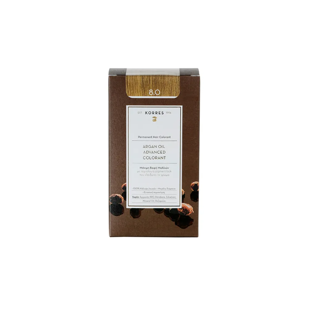 Korres Argan Oil Advanced Colorant 8.0 Light Blonde Hair Dye 1 piece