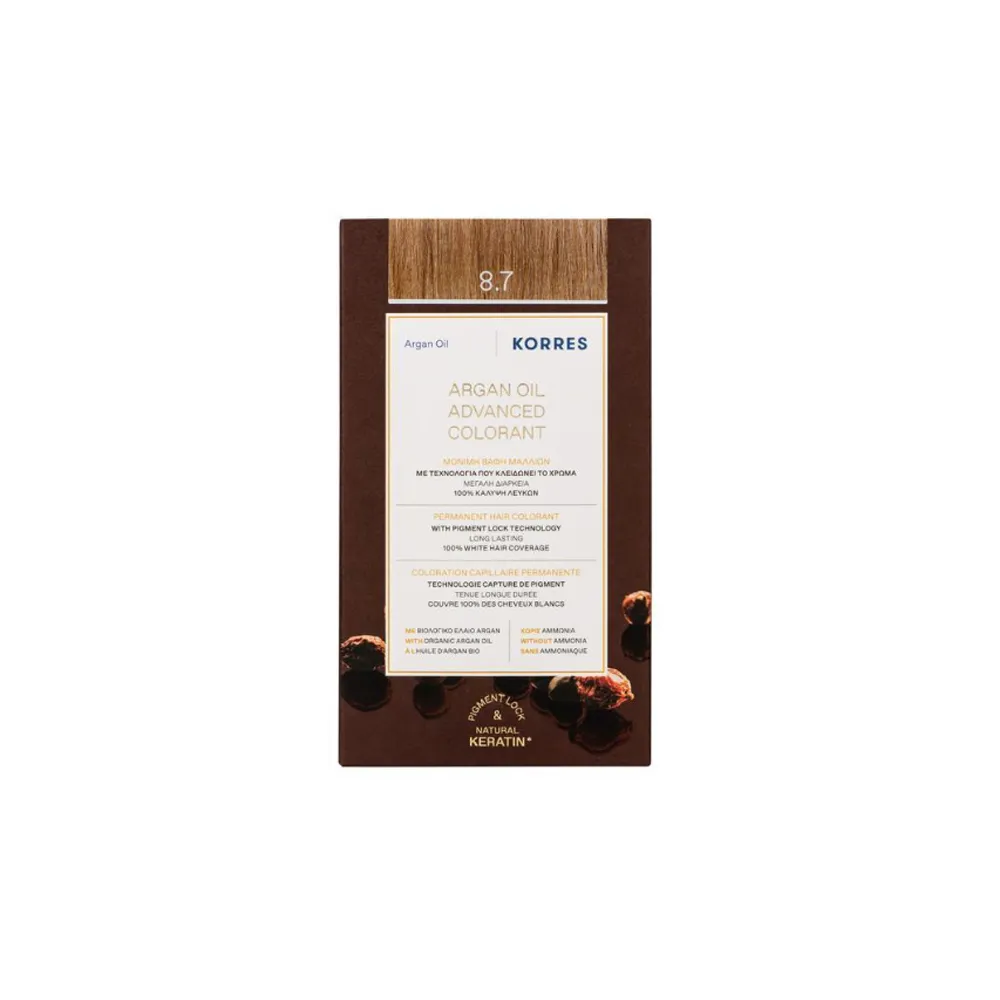 Korres Argan Oil Advanced Colorant 8.7 Καραμέλα Βαφή Μαλλιών 1 τεμάχιο