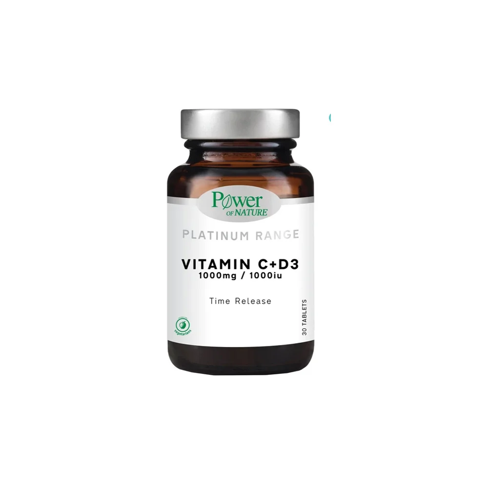 Power Health Platinum Range Vitamin C+D3 1000mg/1000iu Time Release 30 tabs