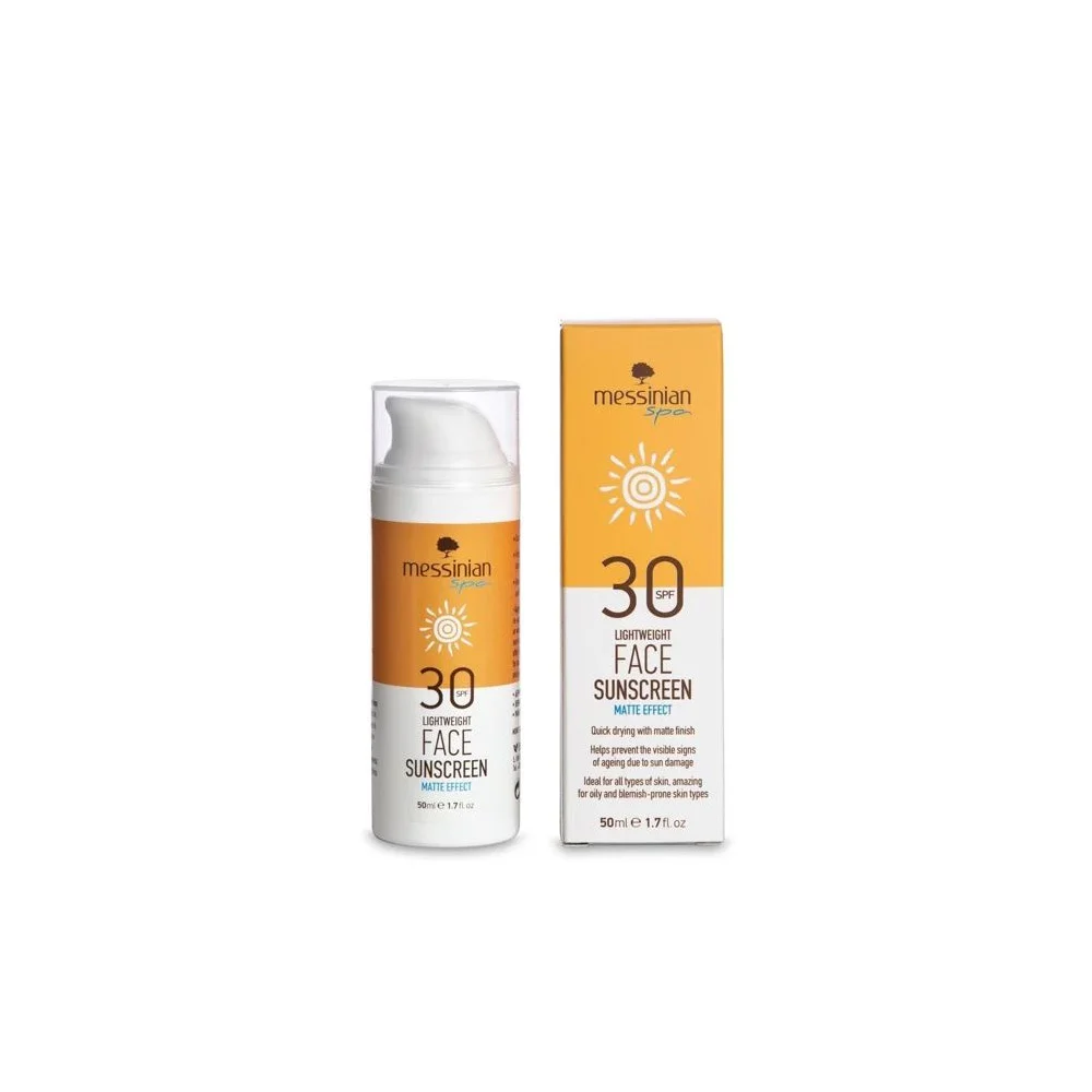 Messinian Spa Lightweight Face Sunscreen Matte Effect SPF30 50ml