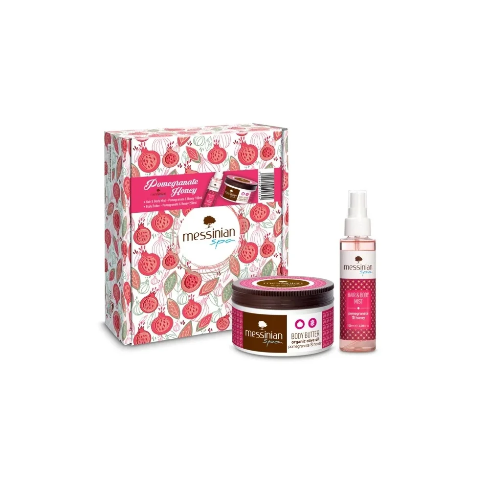 Messinian Spa Promo Pomegranate Honey Hair & Body Mist 100ml & Body Butter 250ml