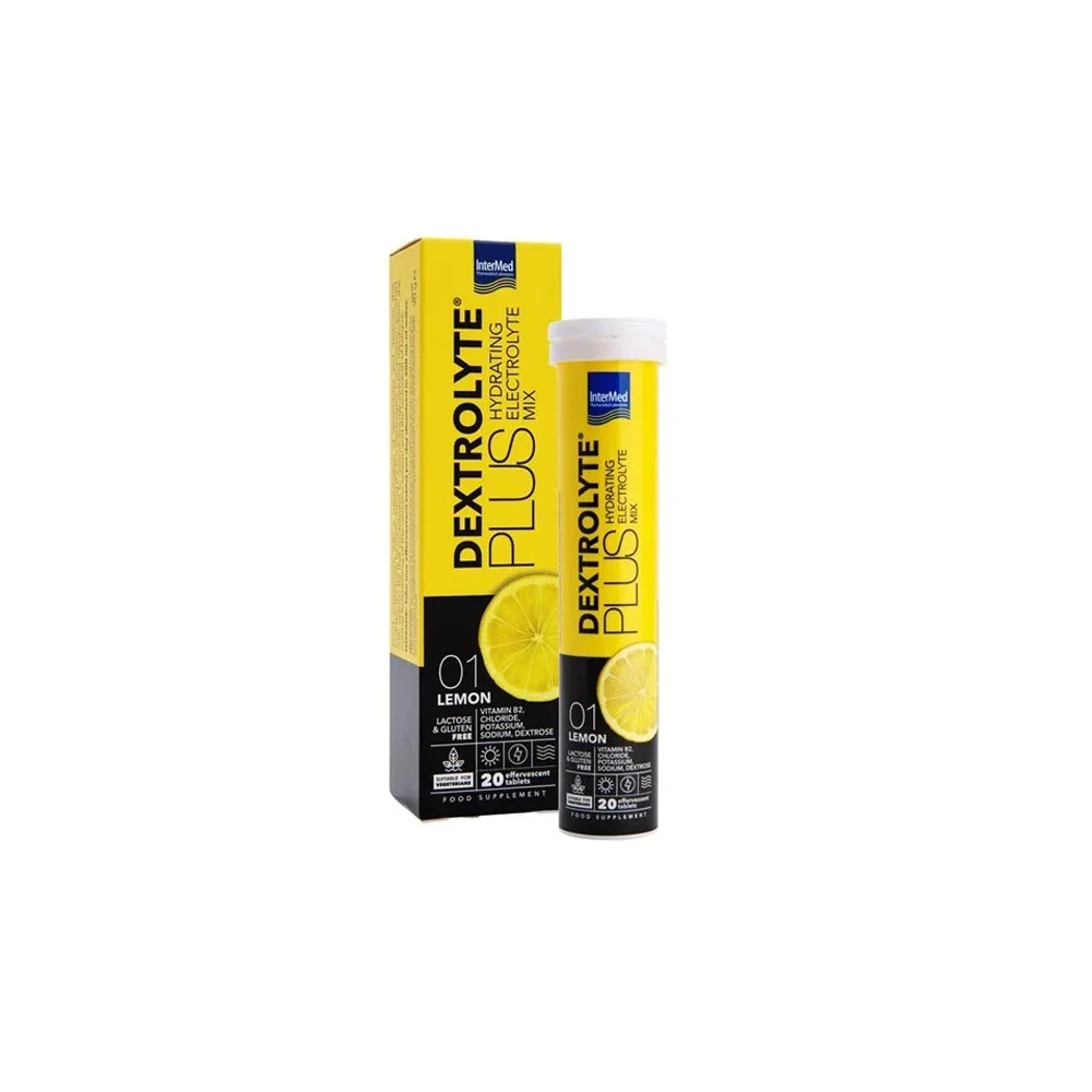 InterMed Dextrolyte Plus Ηλεκτρολύτες Με Γεύση Λεμόνι 20 αναβράζοντα δισκία