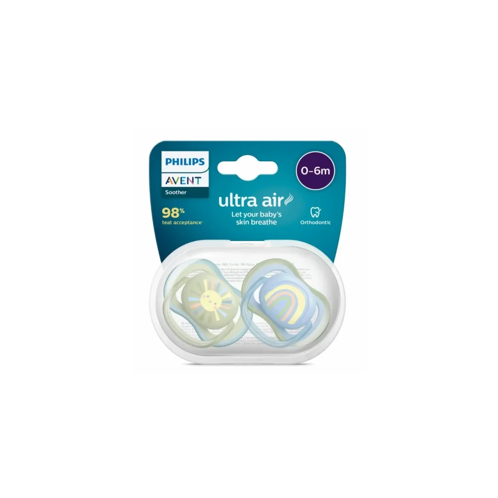 Philips Avent Ultra Air 0-6m Orthodontic Silicone Pacifier 2 pieces