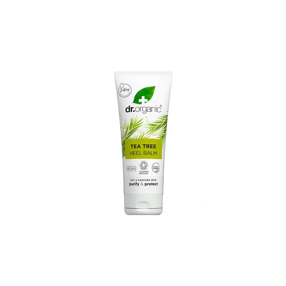 Dr. Organic Tea Tree Heel Balm Ενυδατικό Βάλσαμο Για Ξηρές & Σκασμένες Φτέρνες Με Βιολογικό Τεϊόδεντρο Και Ηλιανθέλαιο 100ml
