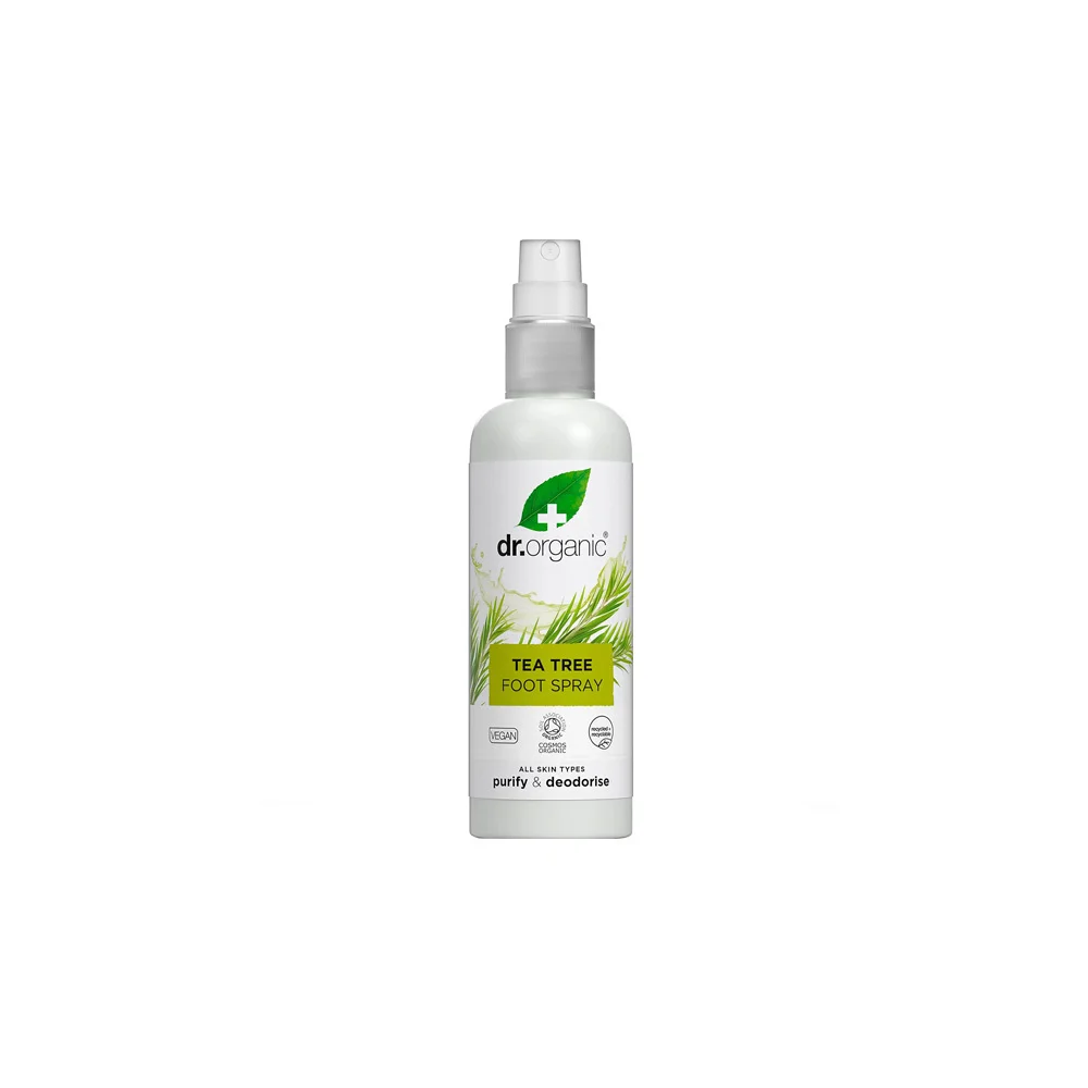 Dr. Organic Tea Tree Foot Spray Αποσμητικό Σπρέι Ποδιών Άμεσου Καθαρισμού Εμπλουτισμένο Με Βιολογικό Τεϊόδεντρο & Μέντα 100ml