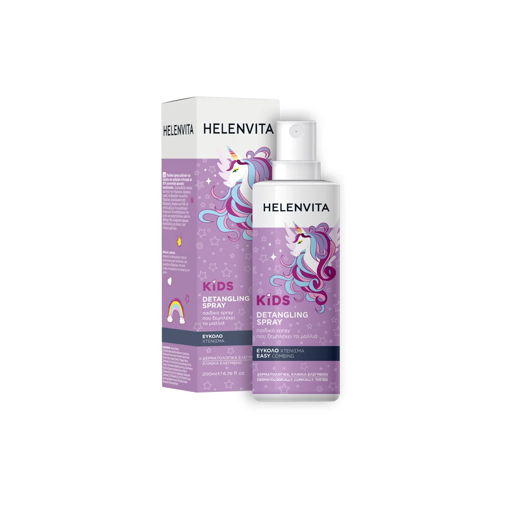 Helenvita Kids Unicorn Detangling Spray Παιδικό Spray Μαλλιών Για Εύκολο & Γρήγορο Χτένισμα 200ml