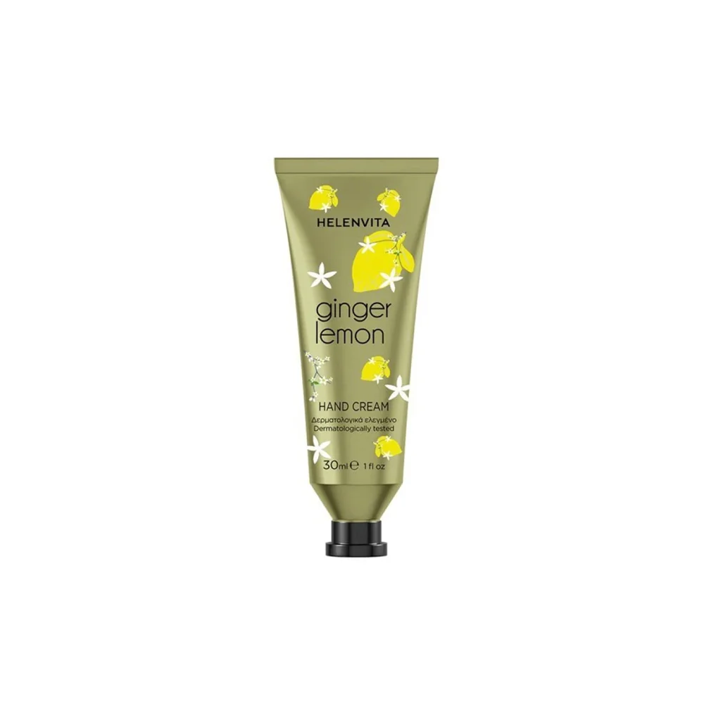 Helenvita Hand Cream Ginger Lemon Ενυδατική Κρέμα Χεριών Εμπλουτισμένη Με Εκχύλισμα Φλοιού Λεμονιού 30ml