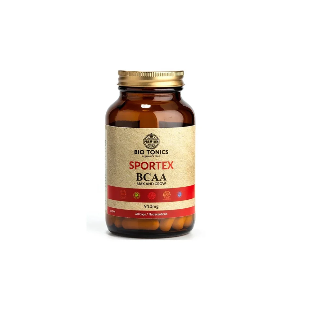 Bio Tonics Sportex BCAA 910mg Συμπλήρωμα Διατροφής Για Αθλητική Αντοχή & Απόδοση 60 κάψουλες