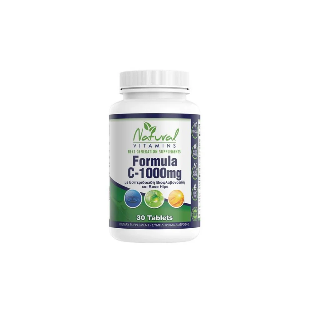 Natural Vitamins C-1000 Με Βιοφλαβονοειδή Για Το Ανοσοποιητικό 30 ταμπλέτες