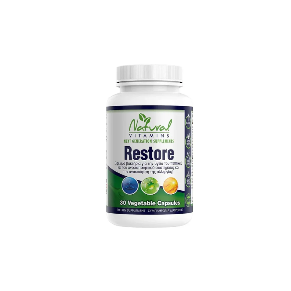Natural Vitamins Restore Ισχυρό Σύμπλεγμα Προβιοτικών 30 κάψουλες