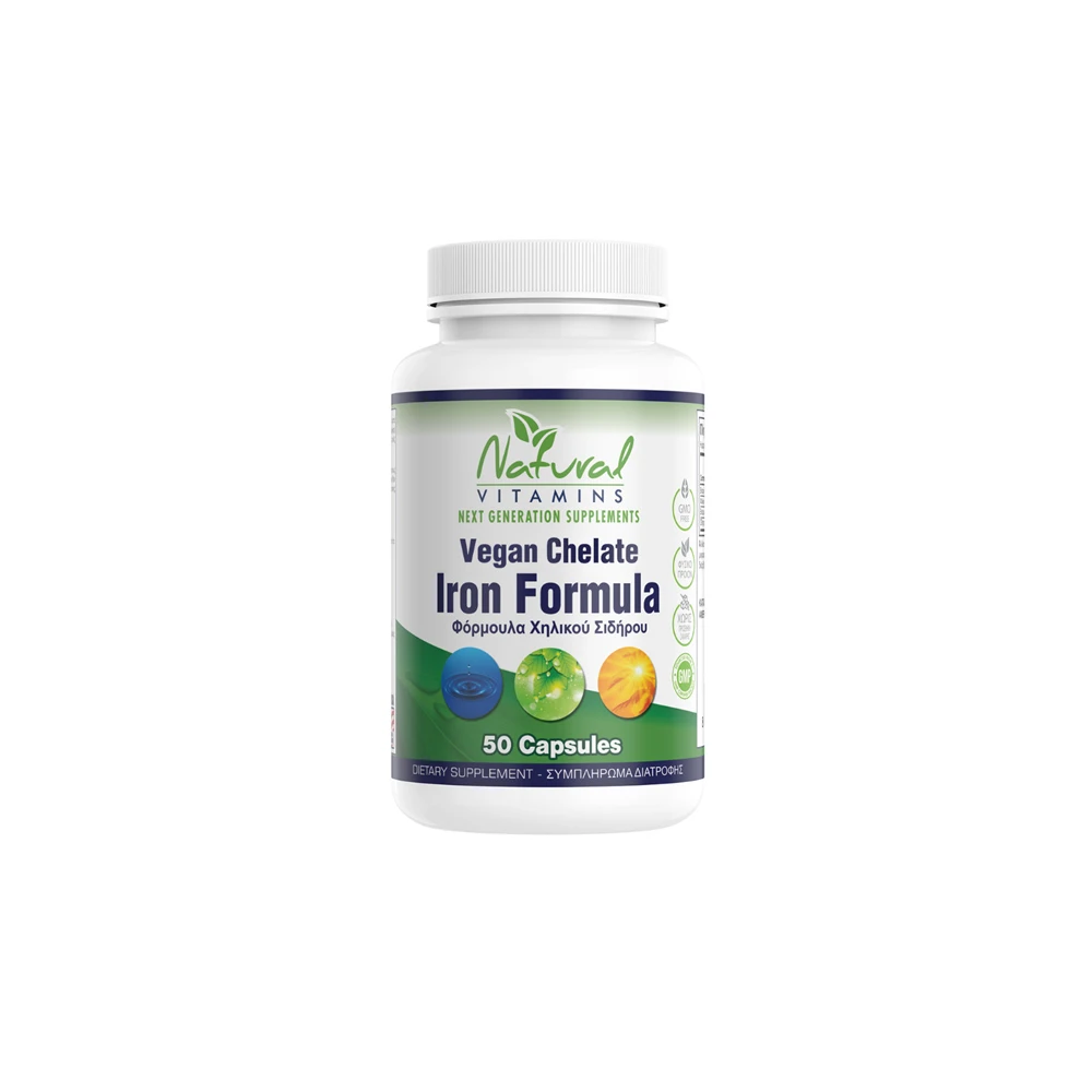 Natural Vitamins Iron Chelate Formula Φόρμουλα Χηλικού Σιδήρου 50 κάψουλες
