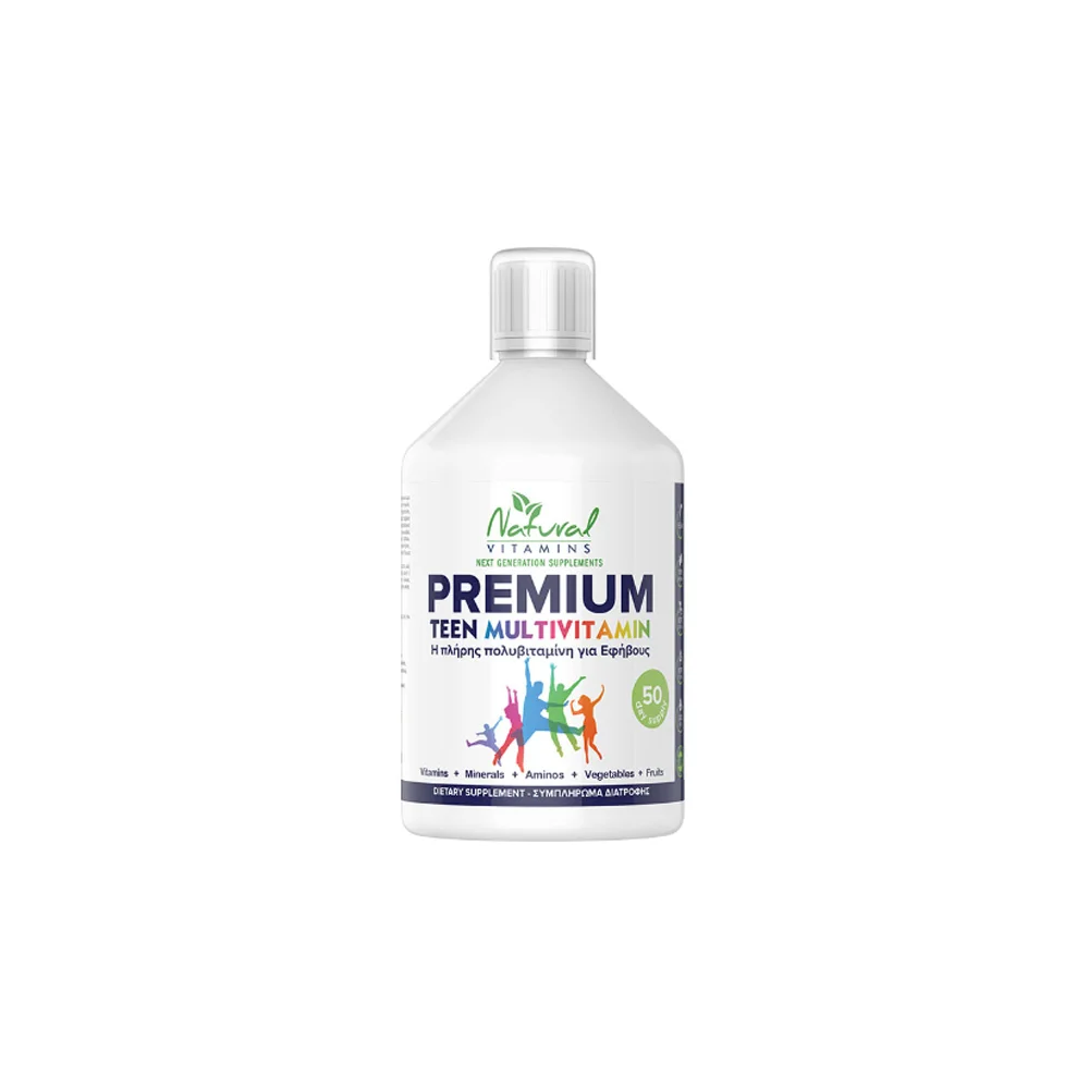 Natural Vitamins Premium Teen Multivitamin Πολυβιταμίνη Για Εφήβους Με Γεύση Πορτοκάλι 500ml